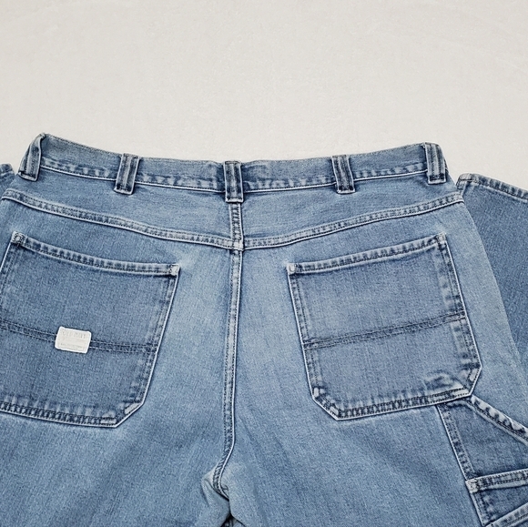 VINTAGE 90s Old Navy Light Wash Distressed High Rise Skater Carpenter Jeans 36 - Picture 6 of 10